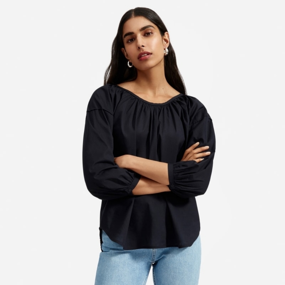 EVERLANE The Ruched Air Blouse